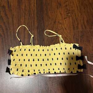 DAMSON MADDER Polka Dot Ruffled Bikini Top